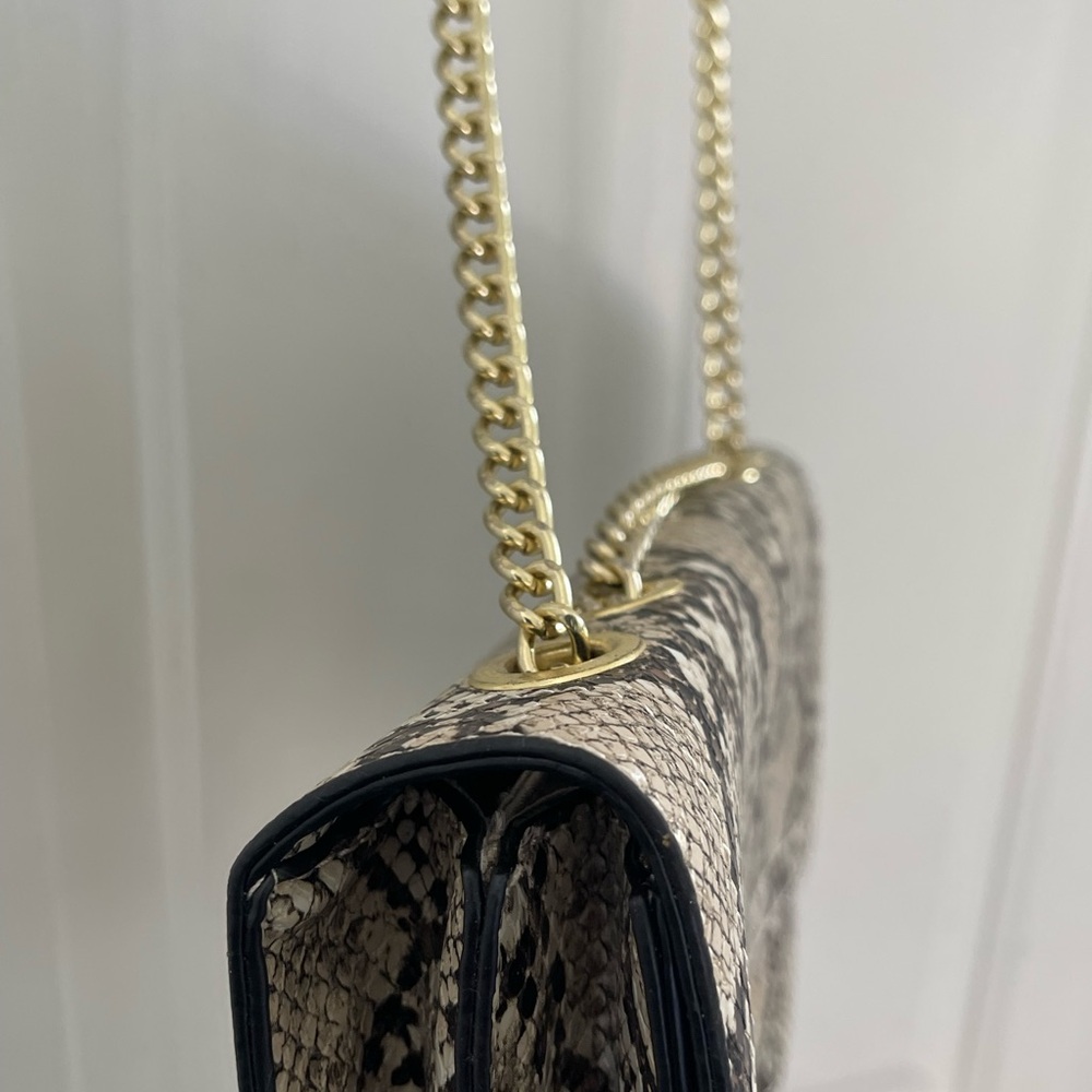 Bcbg Python Pattern Shoulder Bag - Black And Cream - image 5